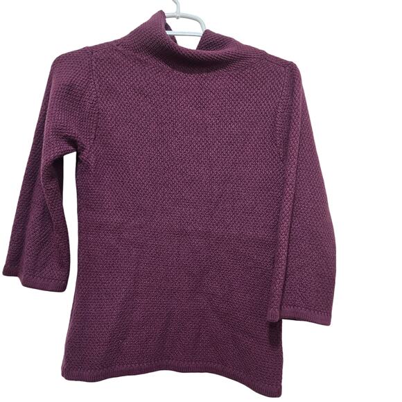 Boden Women’s Sweater Size 6 Wool Cotton Blend Purple Funnel Neck Knit - Picture 2 of 6